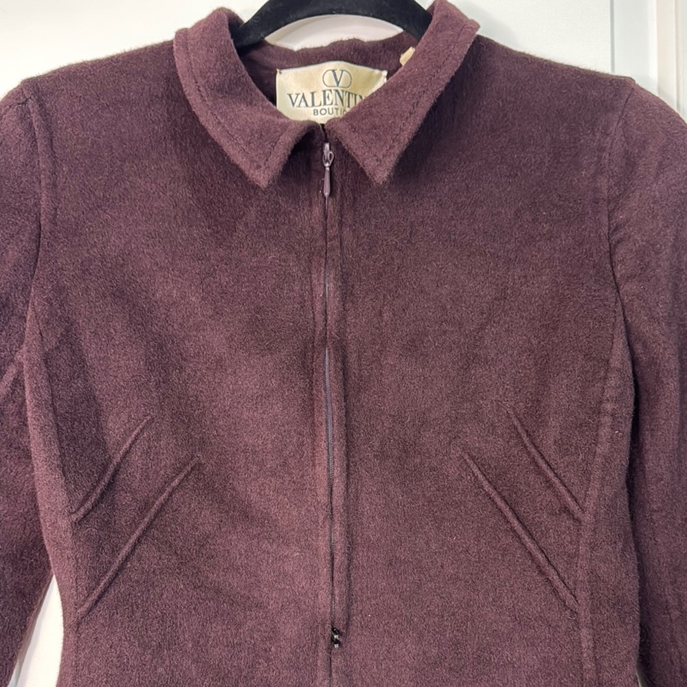 Valentino Brown Blazer Jacket Women’s Size 8 Full Zip Closure with Collar - Picture 4 of 11
